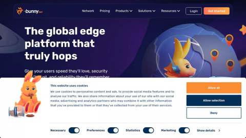 Screenshot preview of Bunny.net