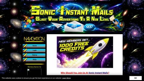 Screenshot preview of Sonic Instant Mails