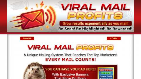 Screenshot preview of Viral Mail Profits