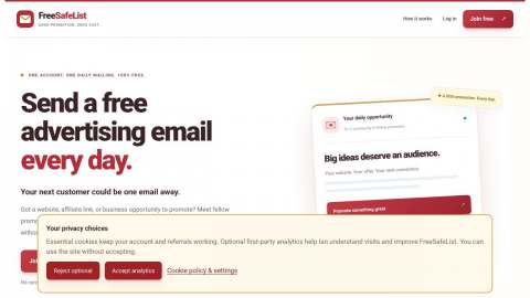 Screenshot preview of Free Safelist