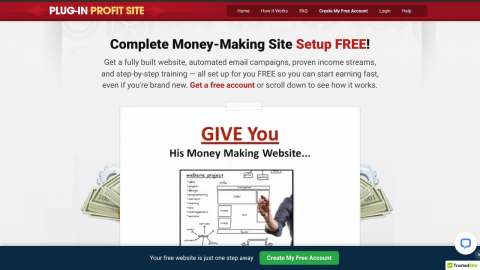 Screenshot preview of Plug-In Profit Site