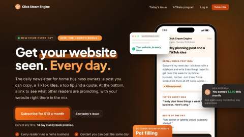 Screenshot preview of Click Steam Engine